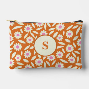 Groovy Retro Madeliefjes Patroon op oranje monogra Etui