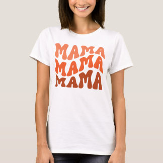 Groovy Retro Mama Herfst Seizoen Verjaardag Matchi T-shirt
