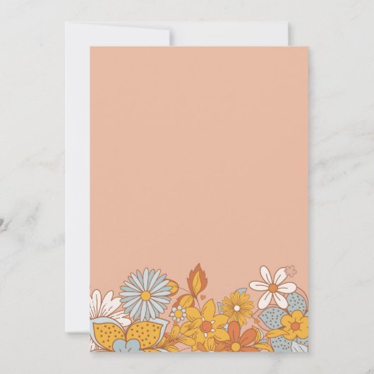 Groovy Retro Meisje Daisy Verjaardag Kaart (Achterkant)