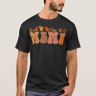 Groovy Retro Meme Fall Leaves Autumn Seaso T-shirt