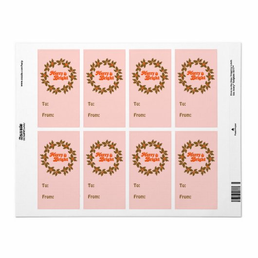 Groovy Retro Merry & Bright Etiket (Full Sheet)