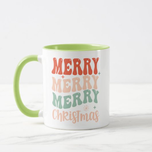 Groovy Retro Merry Merry Merry Christmas Mok (Links)