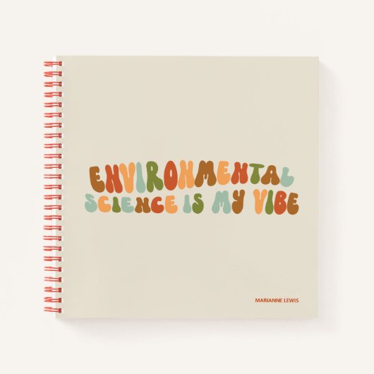 Groovy, retro milieuwetenschap is mijn vibe notitieboek (Voorkant)