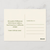 Groovy Retro Minimalist I Bewegd Nieuw Adres Briefkaart (Achterkant)