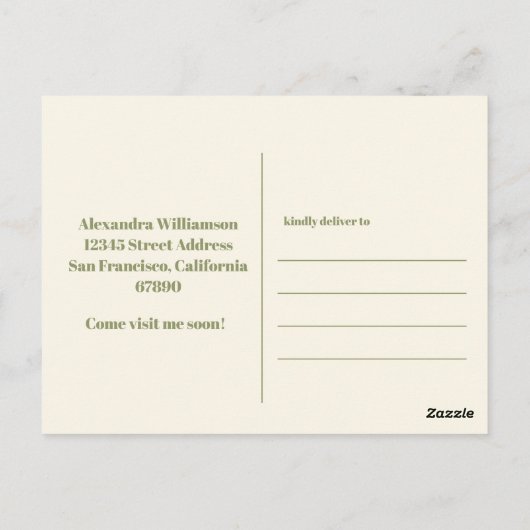 Groovy Retro Minimalist I Bewegd Nieuw Adres Briefkaart (Achterkant)