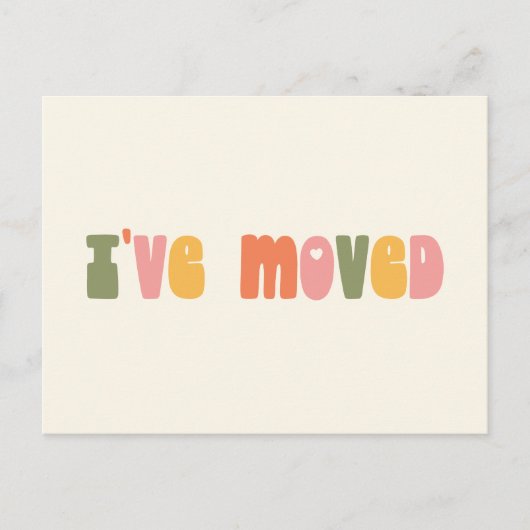 Groovy Retro Minimalist I Bewegd Nieuw Adres Briefkaart (Voorkant)