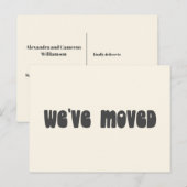 Groovy Retro Minimalist Mod Verplaatst Nieuw Adres Briefkaart (Voorkant / Achterkant)