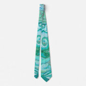 Groovy Retro Mintgroene en Blauwe Draaikolk Stropdas (Achterkant)