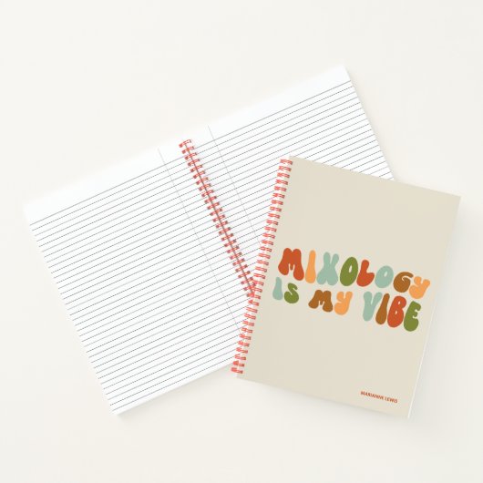 Groovy Retro Mixology is mijn vibe, een mixoloog Notitieboek (Binnen)