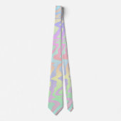 Groovy Retro Mod Boho Quirky Trippy Regenboog Golv Stropdas (Voorkant)