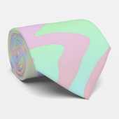 Groovy Retro Mod Boho Quirky Trippy Regenboog Golv Stropdas (Opgerold)