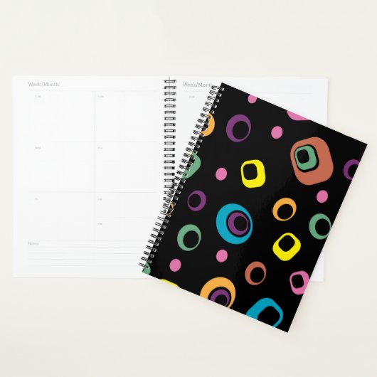 Groovy Retro Mod Geometrisch Abstracte Harde Kaft Planner (Display)