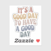 Groovy Retro Modern Text Good Day Positive Vibes Sticker (Vel)
