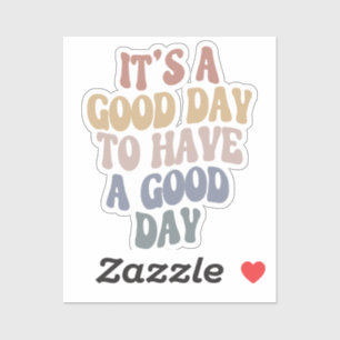 Groovy Retro Modern Text Good Day Positive Vibes Sticker