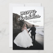 Groovy Retro Moderne Minimale kerstfotokaart Kaart (Voorkant)