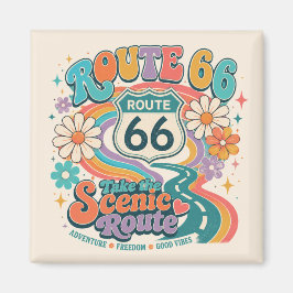 Groovy Retro Mother Road Aandenken Magneet