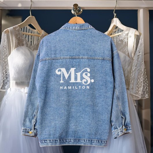 Groovy Retro Mrs trouwdag Denim Jacket