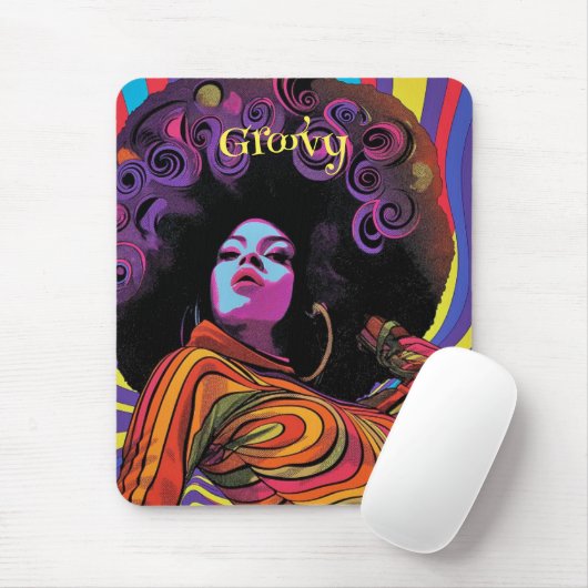 Groovy Retro Muismat (Met muis)