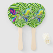 Groovy Retro Multi-Colored Butterfly Peace Sign Handwaaier (Voorkant en achterkant)