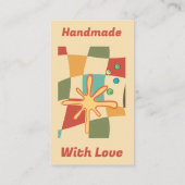 Groovy Retro MultiColor Geruit Bedankt Visitekaartje (Achterkant)