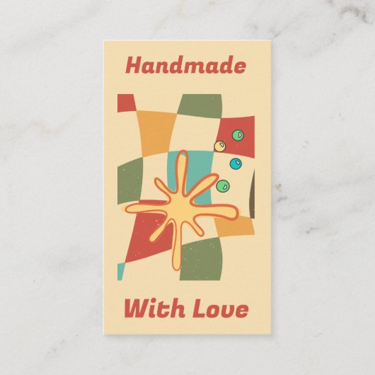 Groovy Retro MultiColor Geruit Bedankt Visitekaartje (Achterkant)