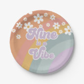 Groovy Retro Nine is een Vibe Rainbow Paper Bord (Voorkant)