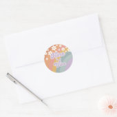 Groovy Retro Nine is een Vibe Rainbow Ronde Sticker (Envelop)