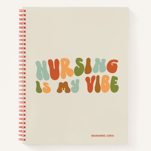 Groovy Retro Nursing is mijn vibe, verpleegkundige Notitieboek (Voorkant)