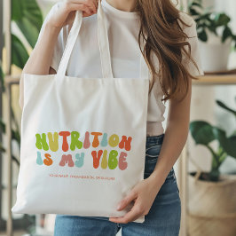 Groovy Retro Nutrition is mijn vibe, voedingsdesku Tote Bag