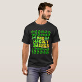 Groovy Retro One Lucky Teacher Irish shamrock St P T-shirt (Voorkant volledig)