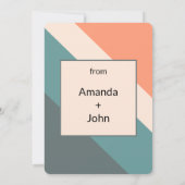 Groovy-Retro Orange & Dusty Blue Wedding Thank You Bedankkaart (Achterkant)