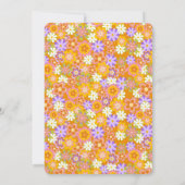 Groovy Retro Oranje bloemen in één bruiloft Kaart (Achterkant)