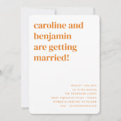 Groovy Retro Oranje bloemen in één bruiloft Kaart (Voorkant)