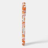 Groovy Retro Oranje Bloemen Monogram Case-Mate iPhone Case (Achterkant / Rechts)