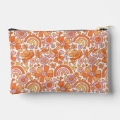 Groovy Retro Oranje Bloemen Monogram Etui (Achterkant)