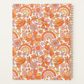 Groovy Retro Oranje Bloemen Monogram Planner (Achterkant)