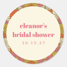 Groovy Retro Oranje Botanische Bruiloft Custom