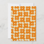 Groovy Retro Oranje Floral Custom Name Stationery Notitiekaartje (Achterkant)