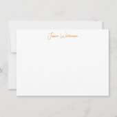 Groovy Retro Oranje Flower Persoonlijke naam Notitiekaartje (Voorkant)