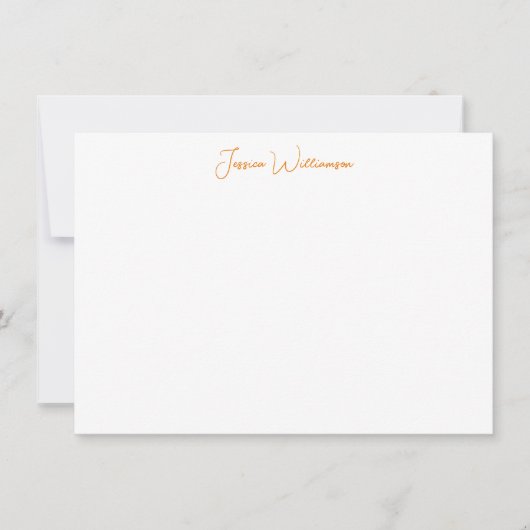 Groovy Retro Oranje Flower Persoonlijke naam Notitiekaartje (Voorkant)