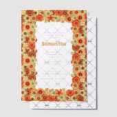 Groovy Retro Oranje Hippie Bloemen Bruiloft Feest Vellum Uitnodigingen (Offset (Uitnodiging))