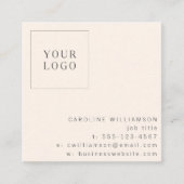 Groovy Retro Oranje roze Floral Logo Creative Vierkante Visitekaartje (Voorkant)