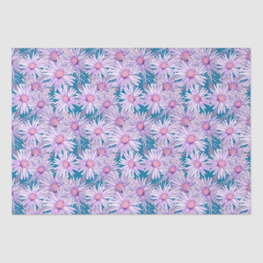 Groovy Retro Paars Daisy Pattern Tissuepapier (Voorkant)