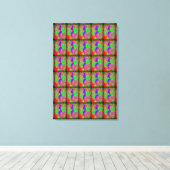 groovy retro paarse hippie mermaid canvas afdruk (Insitu (Houten vloer))