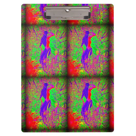 groovy retro paarse hippie mermaid klembord (Voorkant)
