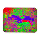 groovy retro paarse hippie mermaid magneet (Horizontaal)