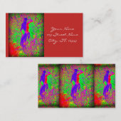 groovy retro paarse hippie mermaid red visitekaartje (Voorkant / Achterkant)