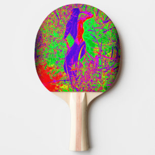 groovy retro paarse hippie mermaid tafeltennisbatje