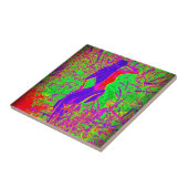 groovy retro paarse hippie mermaid tegeltje (Zijkant)