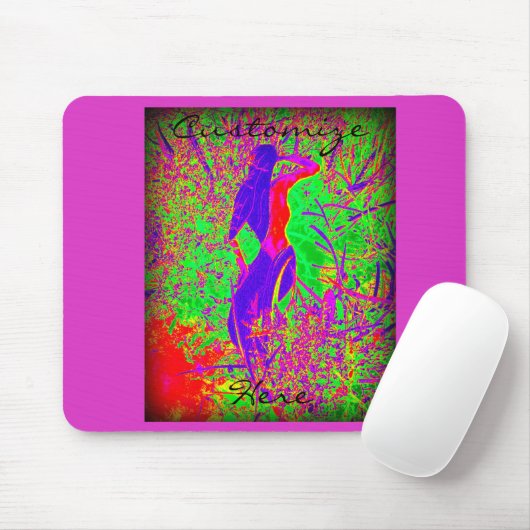 groovy retro paarse hippie mermaid Thunder_Cove Muismat (Met muis)